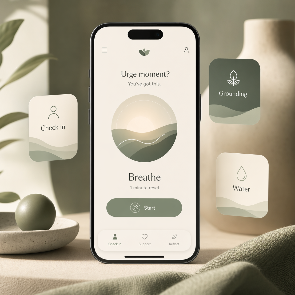 Ashstep urge support marketing mockup